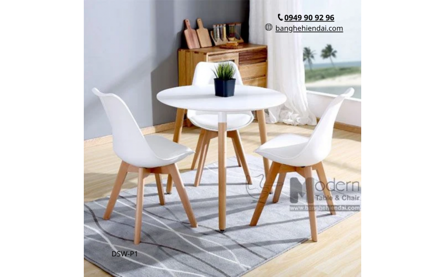 GHẾ ĂN LƯNG NHỰA NỆM PVC CHÂN GỖ DSW-P1 Ở HCM GIÁ RẺ, GHẾ ĐẸP BỀN CHO MỌI KHÔNG GIAN